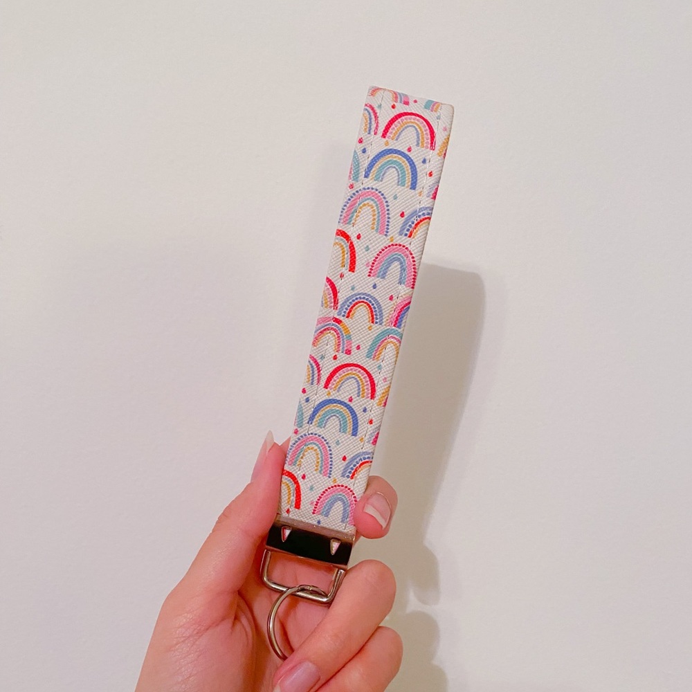 Faux Leather Wristlet Strap Keychain